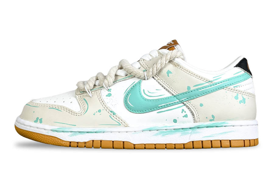 Nike Nike Dunk Fairyland, Azure Blue Abrasion Resistant Abrasion Resistant Low top Skateboard Shoes Men's White Cyan