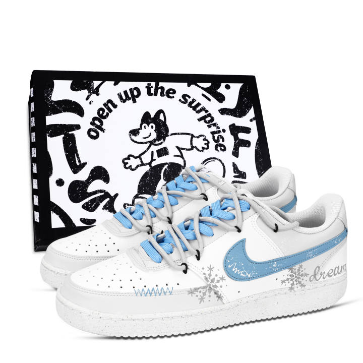 Nike Nike Court Vision 1 Dream Snowflake Box Abrasion Resistant Abrasion Resistant Low top Skateboard Shoes Unisex