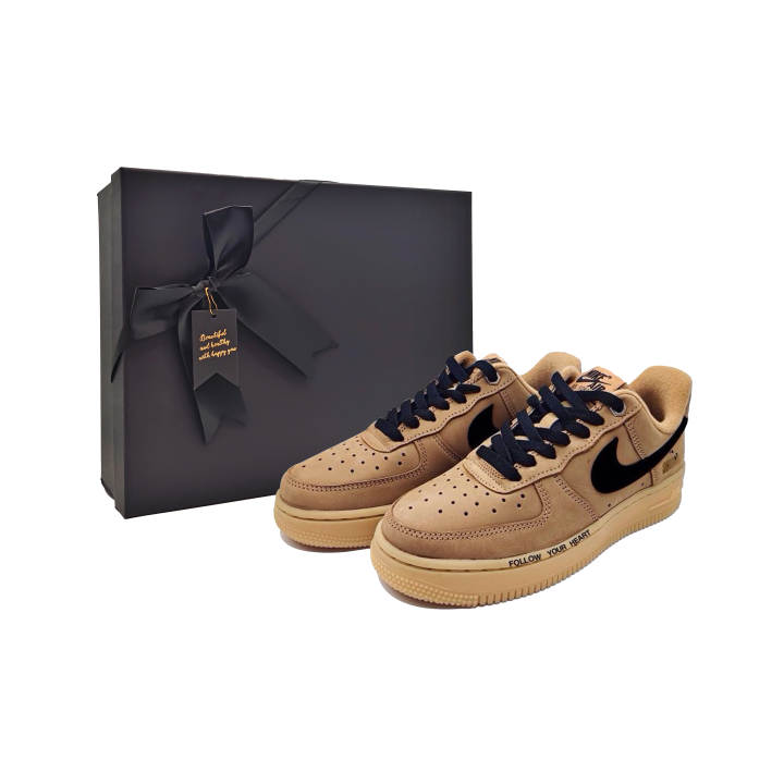 Nike Nike Air Force 1 Slip Resistant Abrasion Resistant Low top Skateboard Shoes Unisex Brown