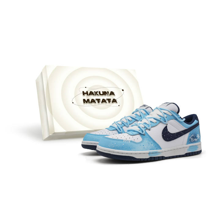Nike Nike Big Gu Qinhan Box Included Abrasion Resistant Breathable Low top Skateboard Shoes Unisex Blue White