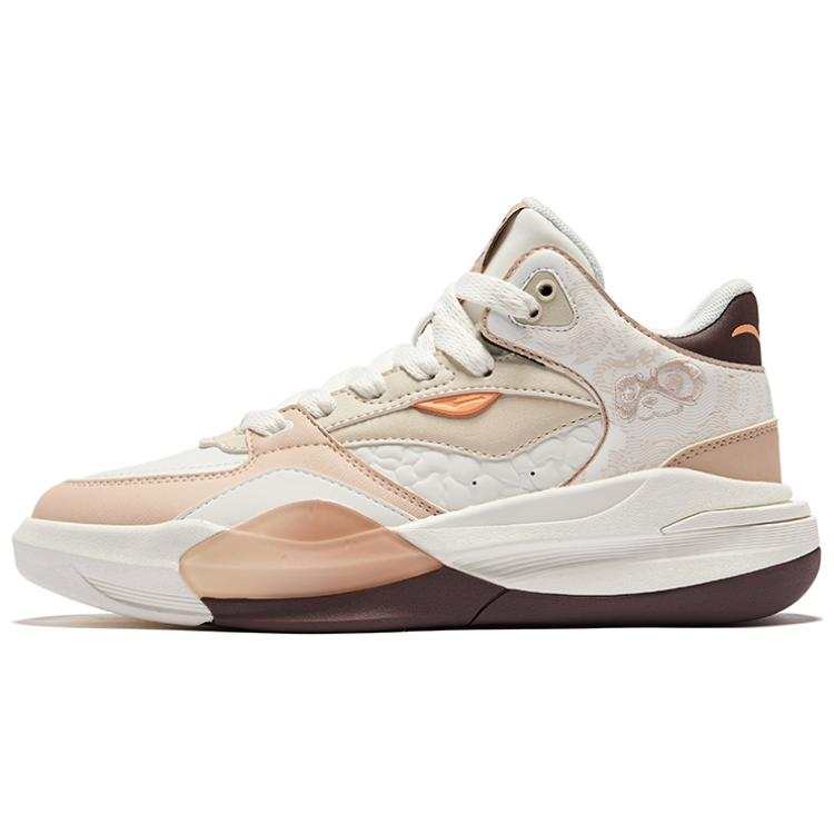 Erke Battery Panda 3V2 Slip Resistant Abrasion Resistant High top Skateboard Shoes Women's Microcrystal White Almond