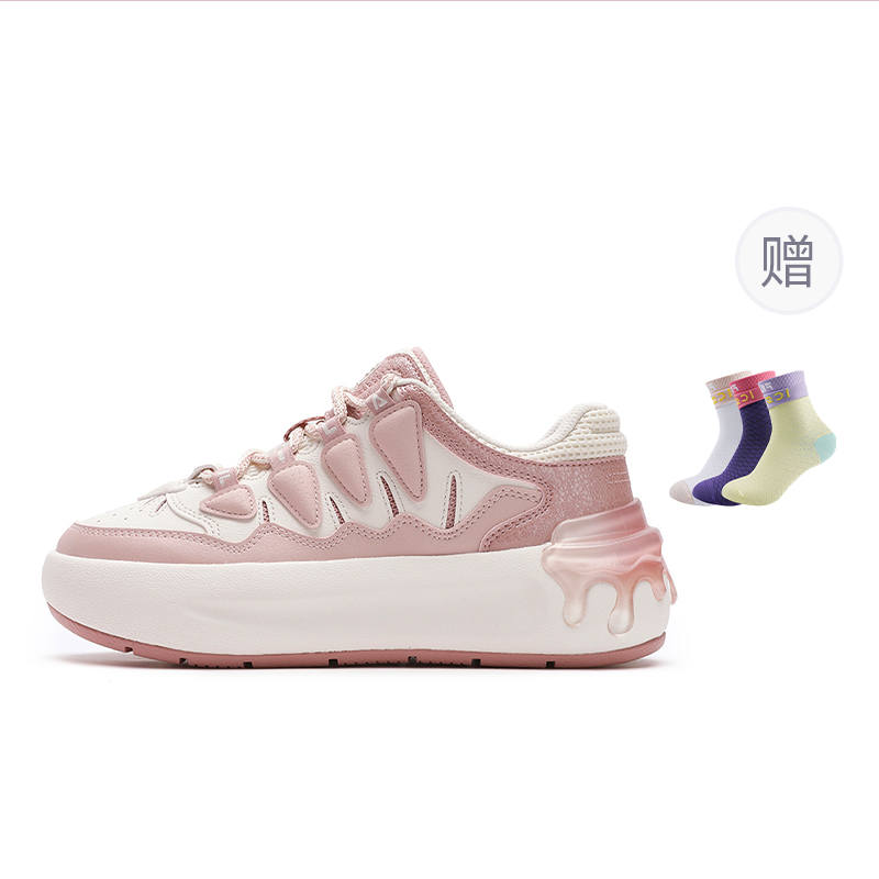 FILA CARROT 2 Carrot Shoes 2.0 Textile, Synthetic Leather Low top Skateboard Shoes Women's White Pink