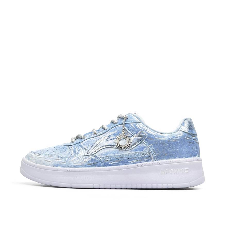 Li-Ning Li Ning Floating Boat Lightweight Slip Resistant Low top Skateboard Shoes Unisex White Blue Silver