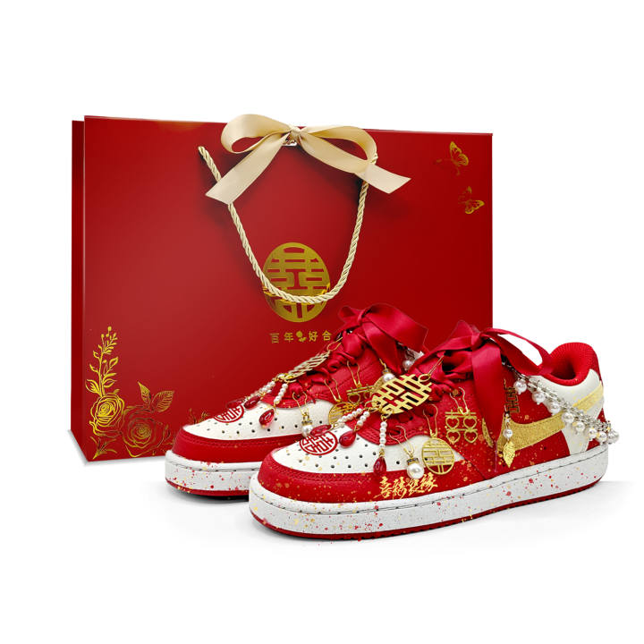 Nike Nike Court Vision Cushioning, Wear Resistant Low top Skateboard Shoes Unisex Red
