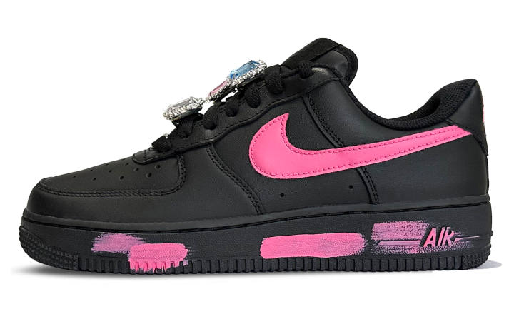 Nike Nike Air Force 1 Lunar Mail, Polux Non slip Lightweight Low top Skateboard Shoes Women's Black Blue Pink