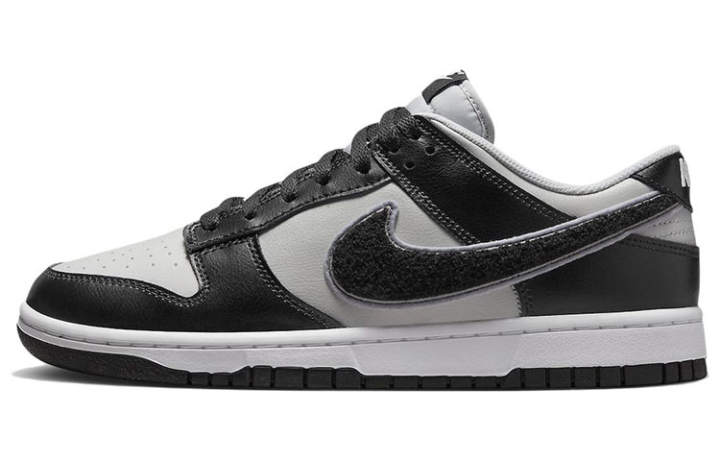 Nike Nike Dunk Retro 'Chenille Swoosh' Vintage Low top Skateboard Shoes Men's Black Gray