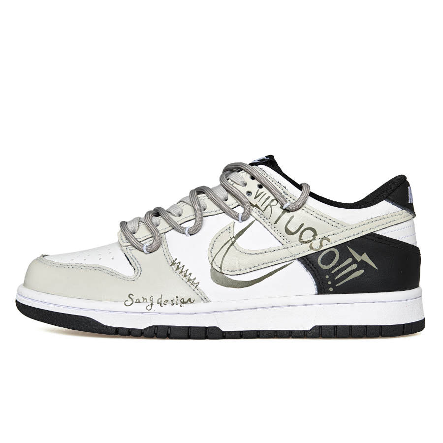 Nike Nike Dunk Cushioning Abrasion Resistant Low top Skateboard Shoes Unisex Gray White