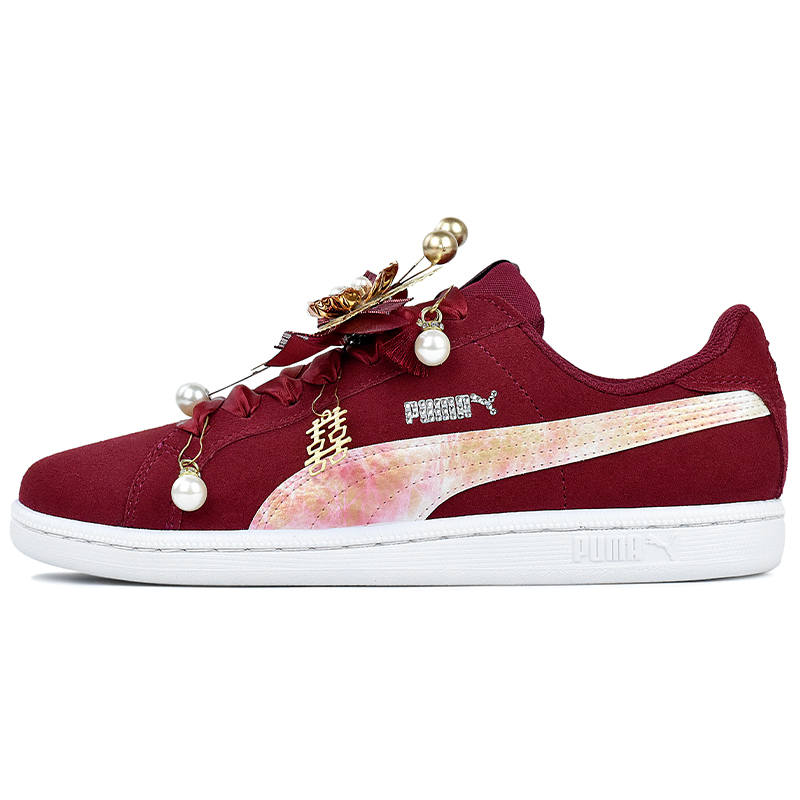 PUMA Smash Wear resistant And Lightweight Low top Skateboard Shoes Unisex Red