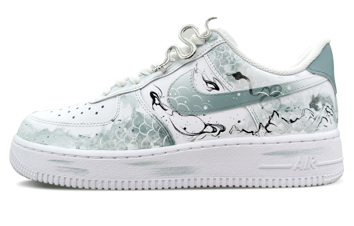 Nike Nike Air Force 1 Mountain Dances With Silver Snakes, Shimmery Cat Slip Resistant Abrasion Resistant