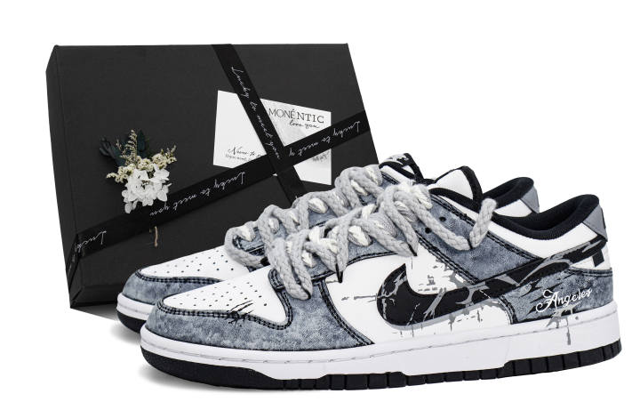 Nike Nike Dunk Shadow Assassin MONE Craft, Special Box Low top Skateboard Shoes Unisex Black White