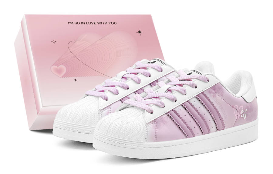 Adidas Originals Superstar 2 Erosion Love Letter Low top Skateboard Shoes Women's Pink