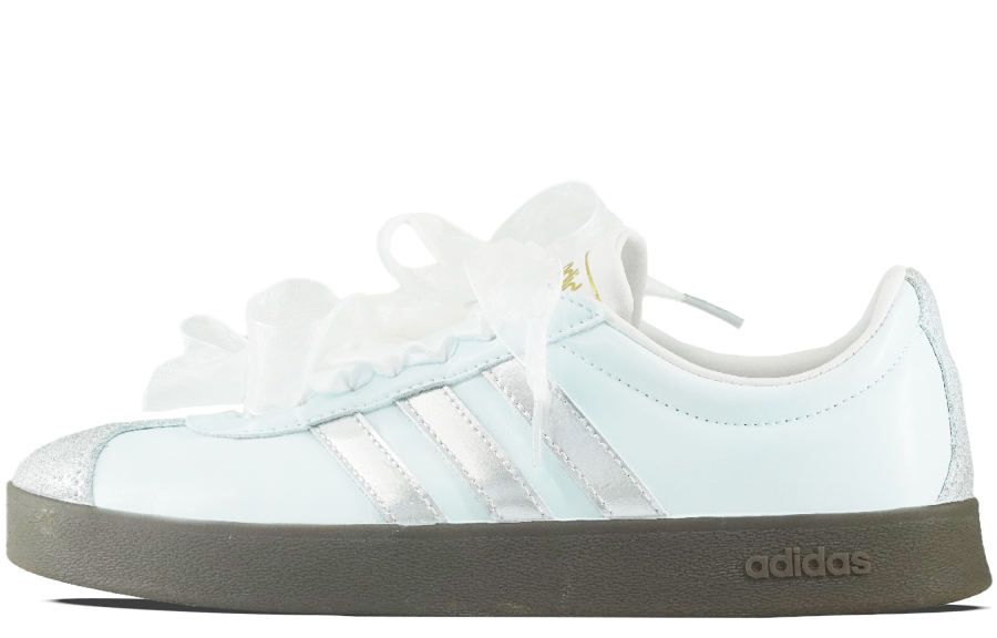 Adidas Adidas VL COURT 2.0 Slip Resistant Slip Resistant Low top Skateboard Shoes Unisex Silver White Blue
