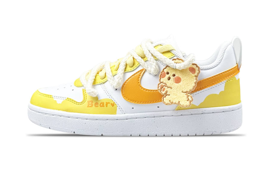 Nike Nike Court Borough Low 2 Slip Resistant Abrasion Resistant Low top Skateboard Shoes GS Yellow