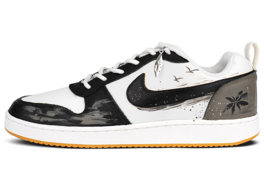 Nike Nike Court Borough Abrasion Resistant Low top Skateboard Shoes Men's Black White Brown