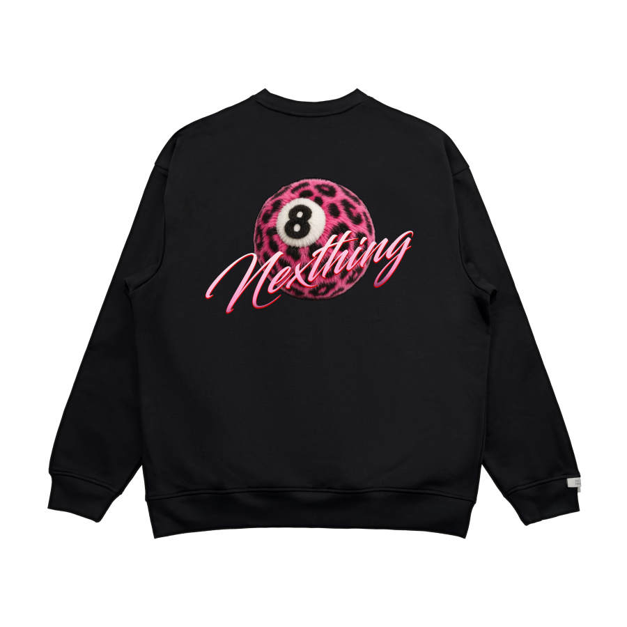 Adidas Adidas LABEL Leopard Print Black 8 Print Letter Retro Sports Minimalist Style Individual Street Fleece Lined Sweatshirt