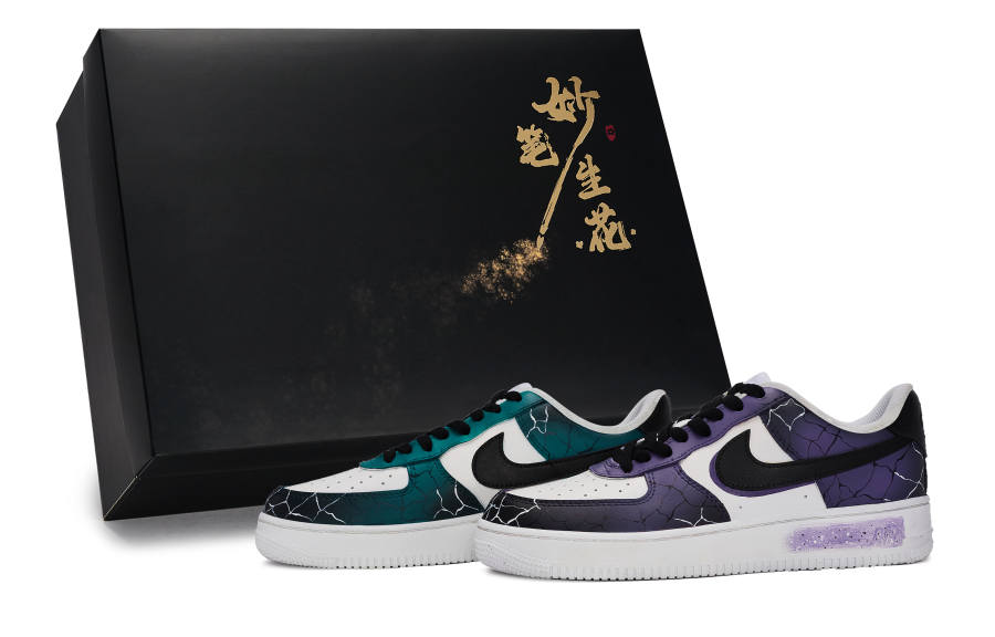 Nike Nike Air Force 1 Skateboard Shoes Unisex Low Top White/Purple/Green
