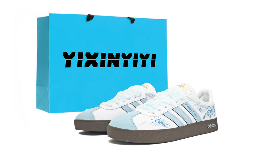 Adidas Adidas Vl Court Classic Abrasion Resistant Low top Skateboard Shoes Women's Blue