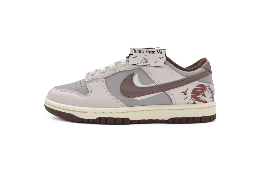 Nike Nike Dunk Slip Resistant Abrasion Resistant Low top Skateboard Shoes Women's Beige Gray Brown