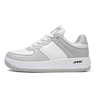 JINLAIKE Slip Resistant Cushioning Abrasion Resistant Low top Skateboard Shoes Unisex White Gray