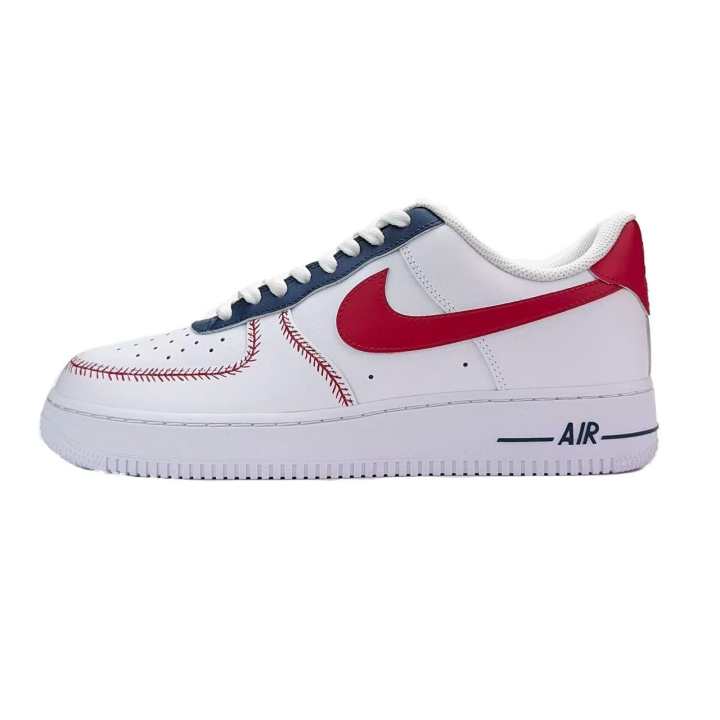 Nike Nike Air Force 1 Red Thorn Abrasion Resistant Low top Skateboard Shoes Unisex White