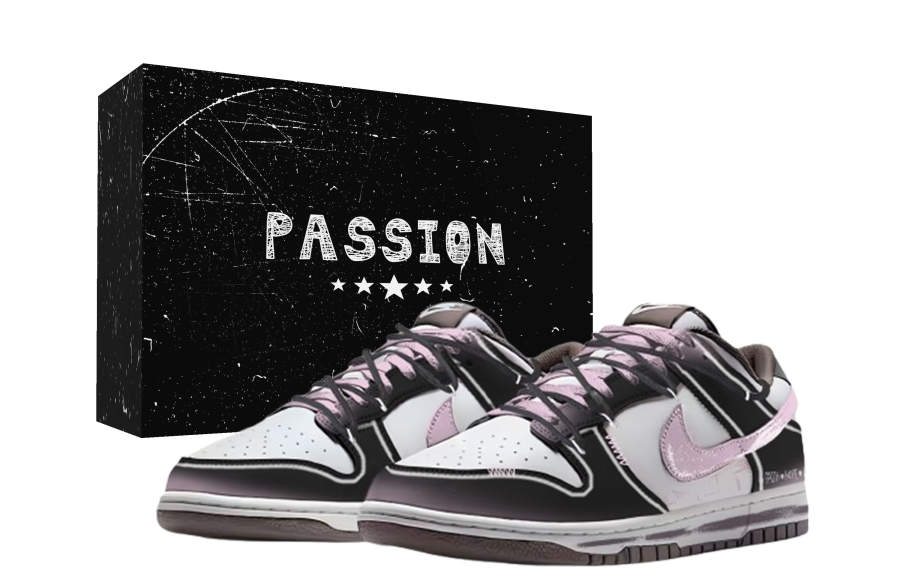 Nike Nike Dunk Dream Glow Blessing Box Wear resistant And Lightweight Low top Skateboard Shoes Unisex Black White Pink