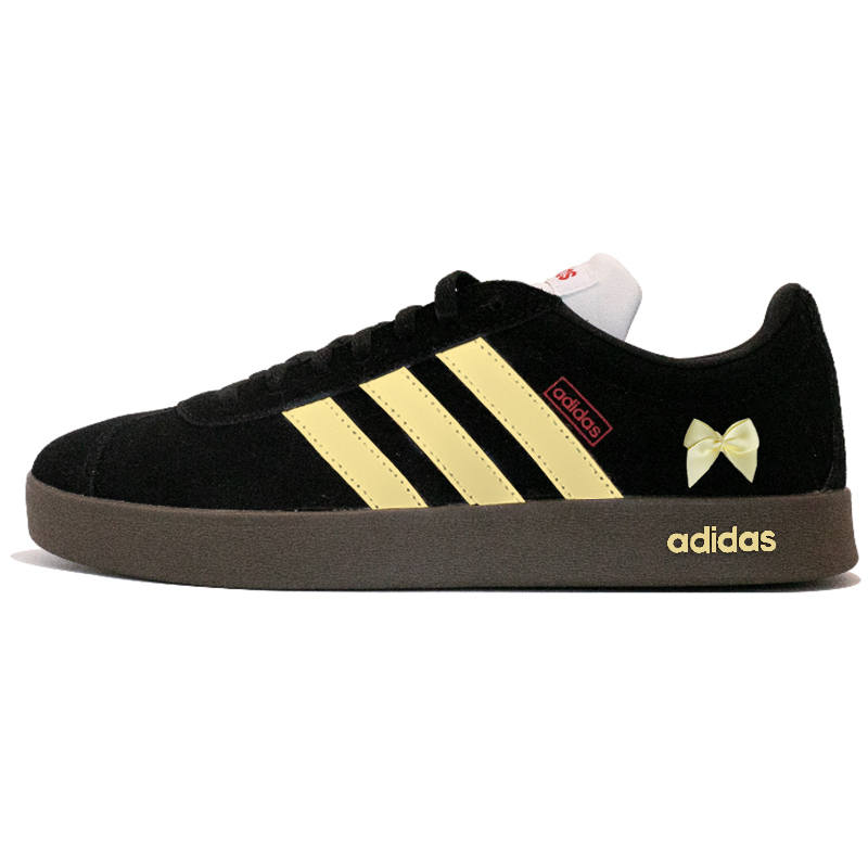 Adidas Adidas VL COURT 2.0 Abrasion Resistant Low top Skateboard Shoes Unisex Black Yellow