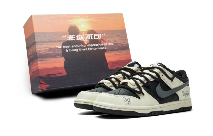 Nike Nike Dunk Abrasion Resistant Low top Skateboard Shoes Unisex Beige Gray Black