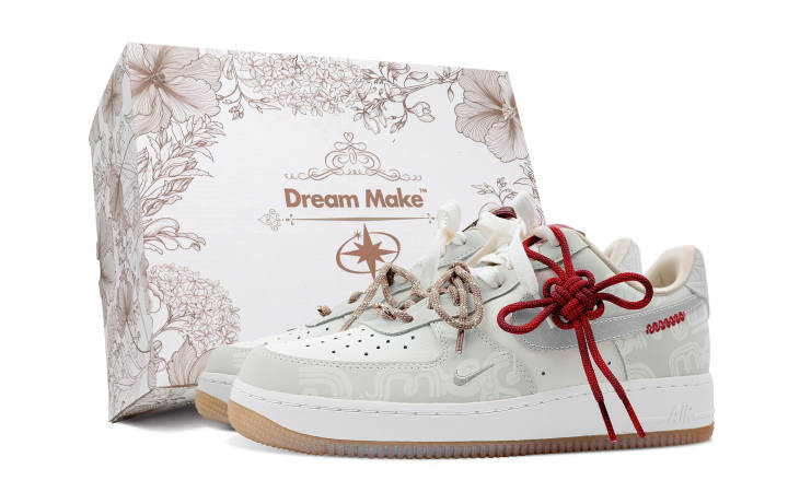 Nike Nike Air Force 1 Slip Resistant Abrasion Resistant Low top Skateboard Shoes Women's Light Gray