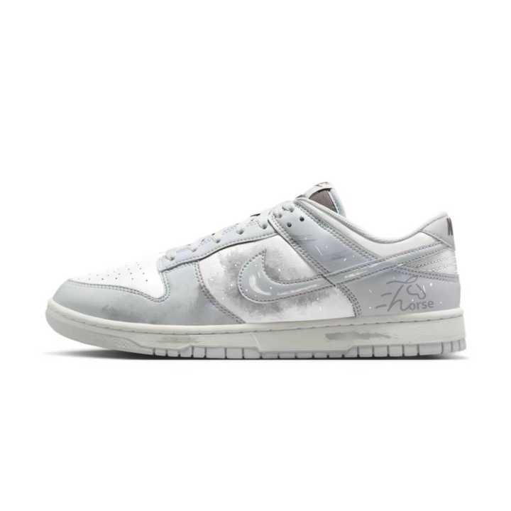 Nike Nike Dunk Abrasion Resistant Low top Skateboard Shoes Unisex White Gray