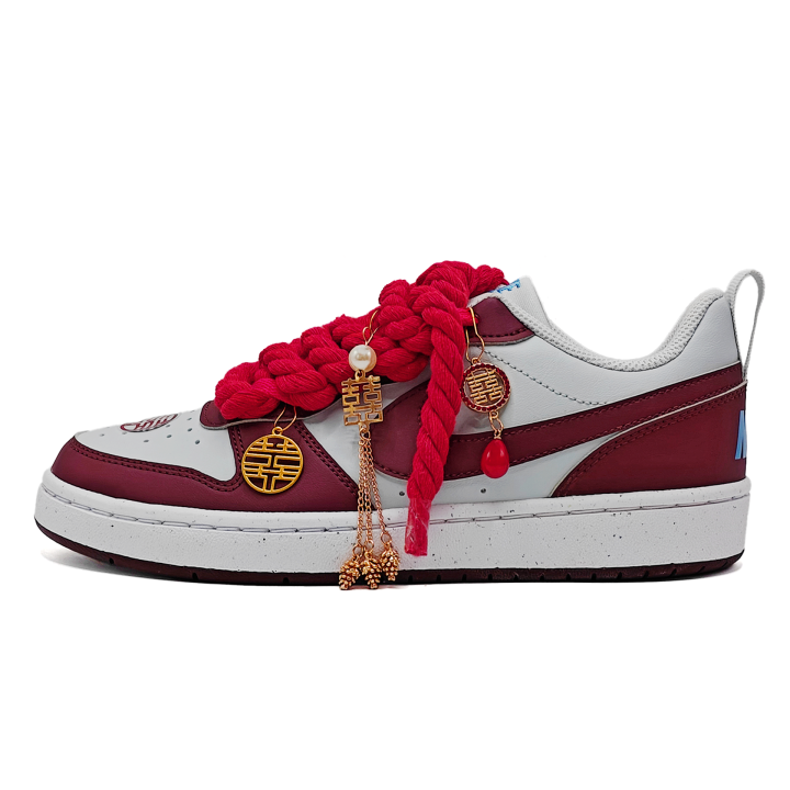 Nike Nike Court Borough 2 Love Forever, Celebration, Chinoiserie, New Chinese Style, Wedding Shoes, Detachable Leather