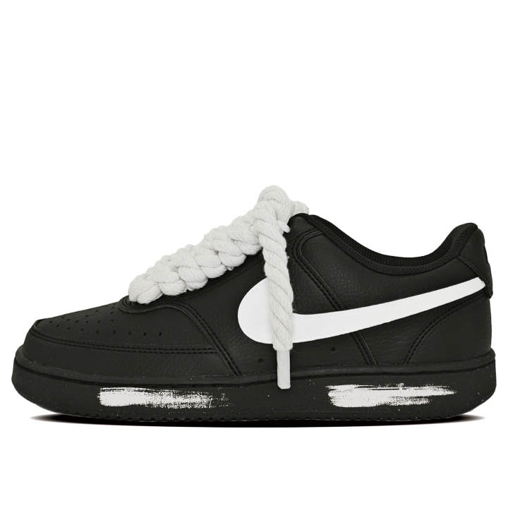 Nike Nike Court Vision 1 White Dark Shadow Synthetic Leather Abrasion Resistant Abrasion Resistant Low top Skateboard Shoes