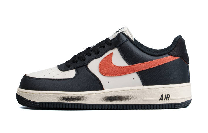 Nike Nike Air Force 1 Coverage Cushioning Impact Resistance Low top Skateboard Shoes Unisex Black Red