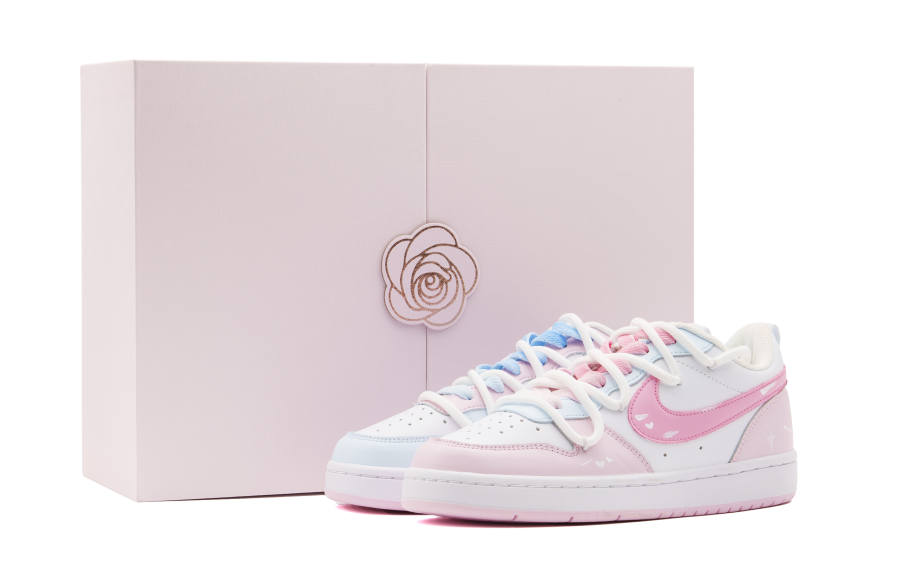Nike Nike Court Borough Abrasion Resistant Low top Skateboard Shoes Women's Blue Pink