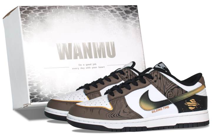 Nike Nike Dunk Slip Resistant, Abrasion Resistant, Lightweight Low top Skateboard Shoes Unisex Black Brown