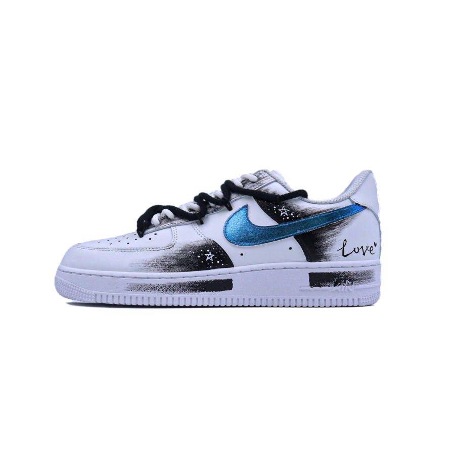 Nike Nike Air Force 1 Singularity, Ink Splatter Galaxy Abrasion Resistant Abrasion Resistant Low top Skateboard Shoes Unisex