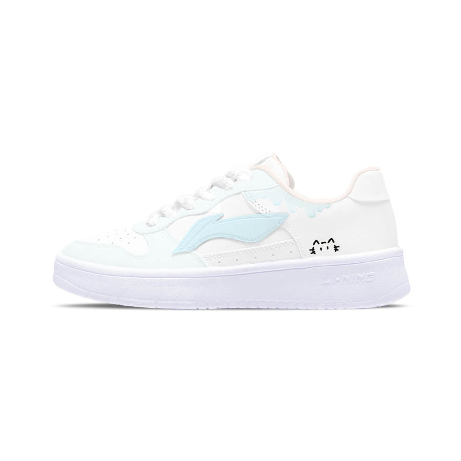 Li-Ning Li Ning Floating Boat Slip Resistant, Lightweight, And Breathable Low top Skateboard Shoes Women's White Blue
