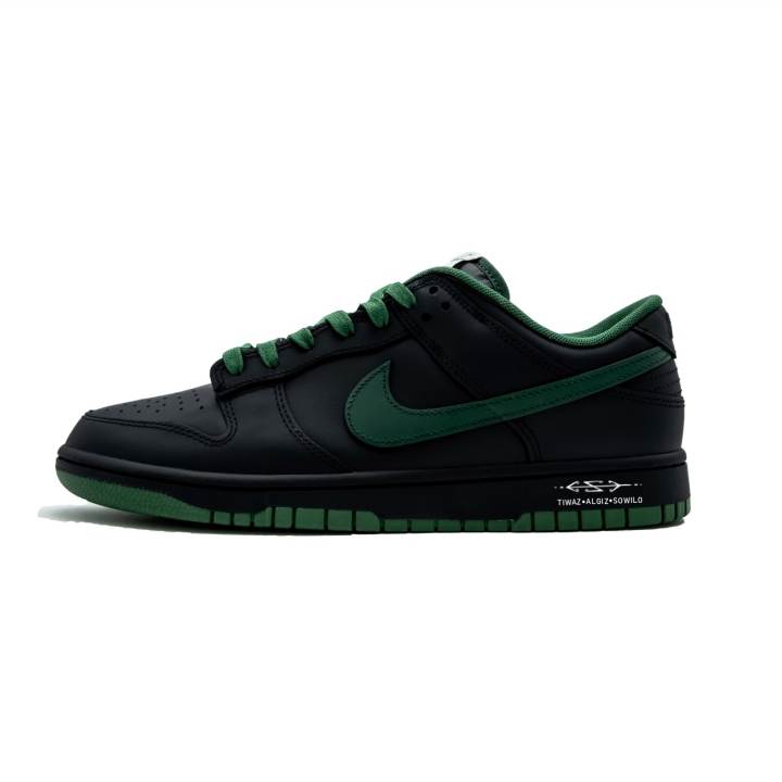 Nike Nike Dunk Abrasion Resistant Abrasion Resistant Low top Skateboard Shoes Unisex Black Green