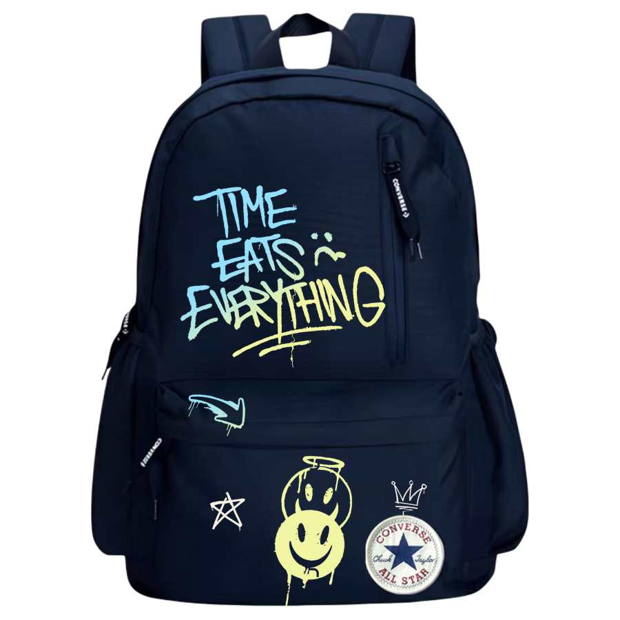Converse Converse Transfer Craft Polyester Fashion Versatile Backpack Medium Unisex Navy Blue