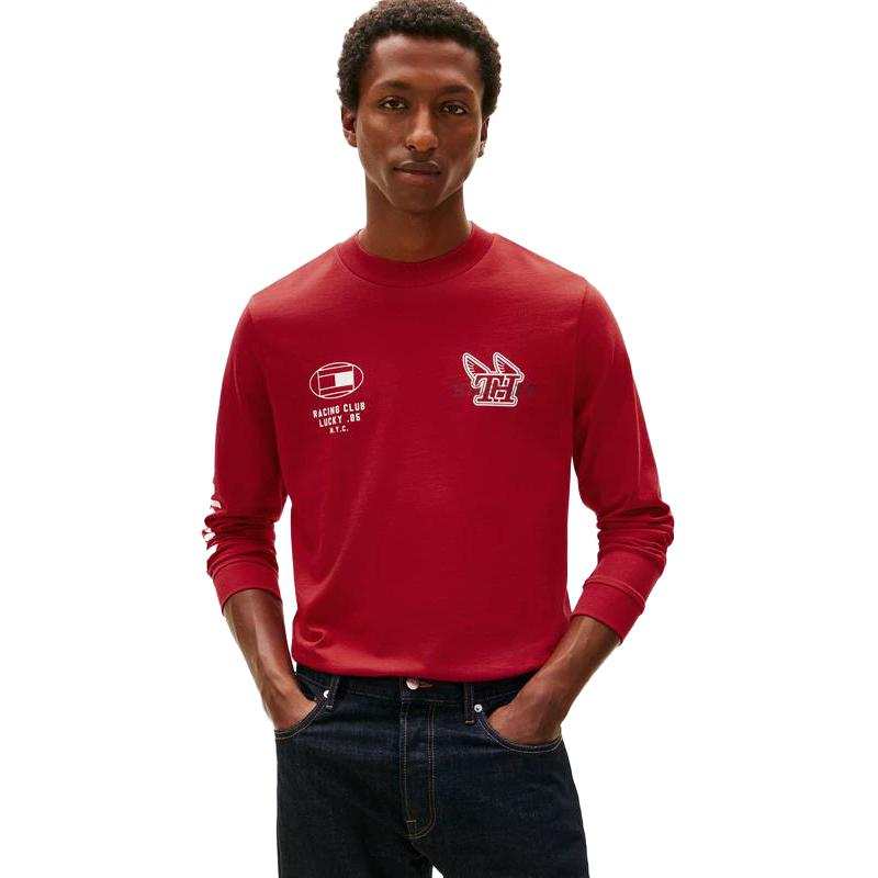 Tommy Hilfiger T Shirts Men's Red Crew Neck