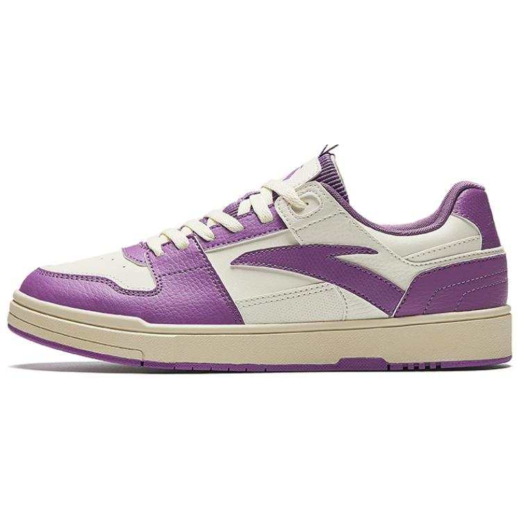 Anta Yuan Qi Non slip Lightweight Low top Skateboard Shoes Women's White Purple