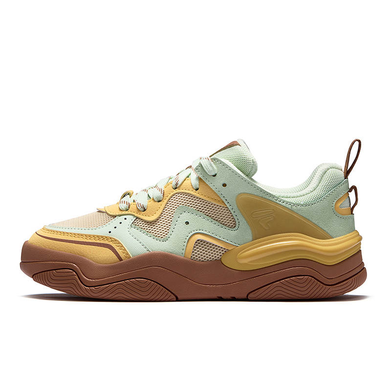 FILA FUSION KICK III Skateboard Shoes 3 Low top Skateboard Shoes Women's Beige Light Yellow Vervain Green