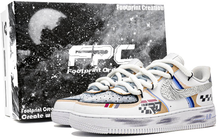 Nike Nike Air Force 1 Silver Vein Trajectory 2 Footprint Innovation Abrasion Resistant Low top Skateboard Shoes Unisex White