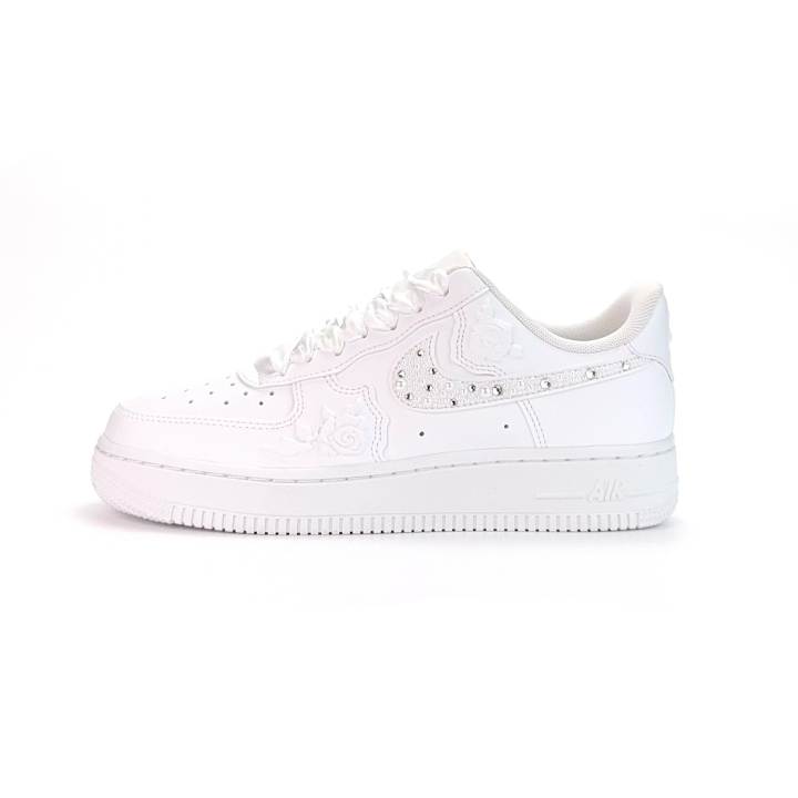 Nike Nike Air Force 1 Low Rose Diamond Shadow Abrasion Resistant Low top Skateboard Shoes Women's White