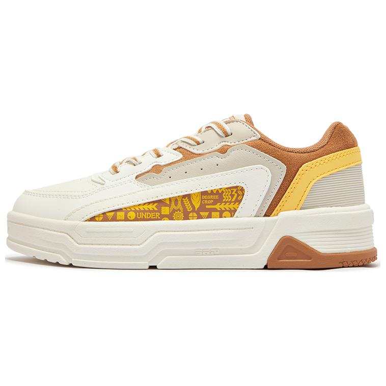 361° Slip Resistant Abrasion Resistant Slip Resistant Abrasion Resistant Mid top Skateboard Shoes Women's White Brown