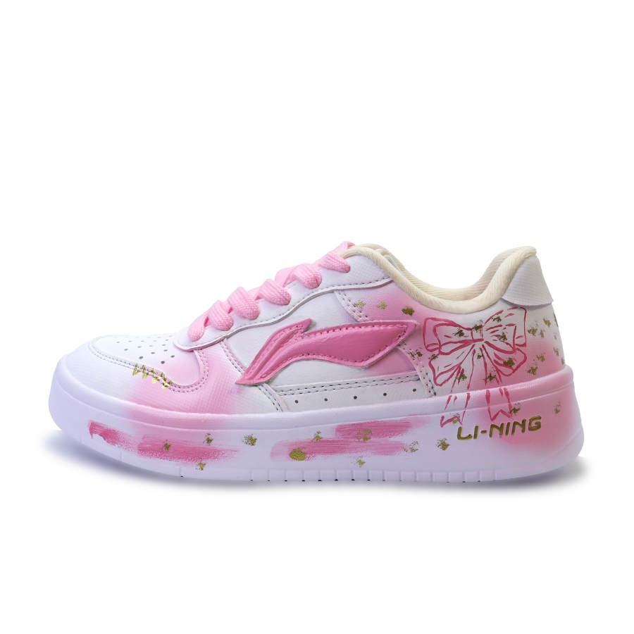 Li-Ning Li Ning Floating Boat Golden Powder Sweetheart, Hand Drawn, Graffiti Abrasion Resistant Lightweight Breathable