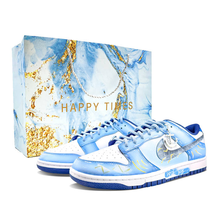 Nike Nike Dunk Abrasion Resistant Low top Skateboard Shoes Unisex Blue
