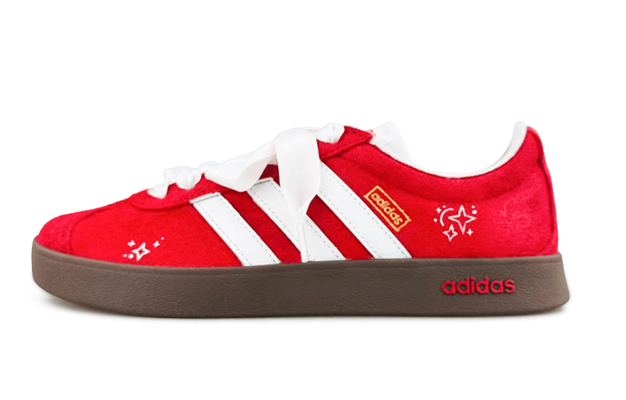 Adidas Adidas VL COURT 2.0 Cushioning Abrasion Resistant Cushioning, Wear Resistant Low top Skateboard Shoes Women's Red White