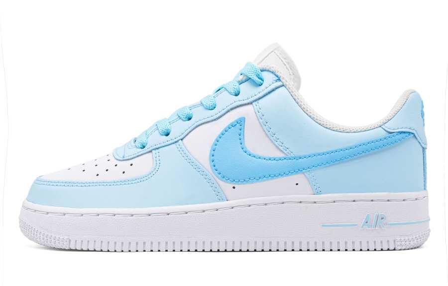 Nike Nike Air Force 1 Youth Years Lightweight Anti Slip Low top Skateboard Shoes Unisex White Blue
