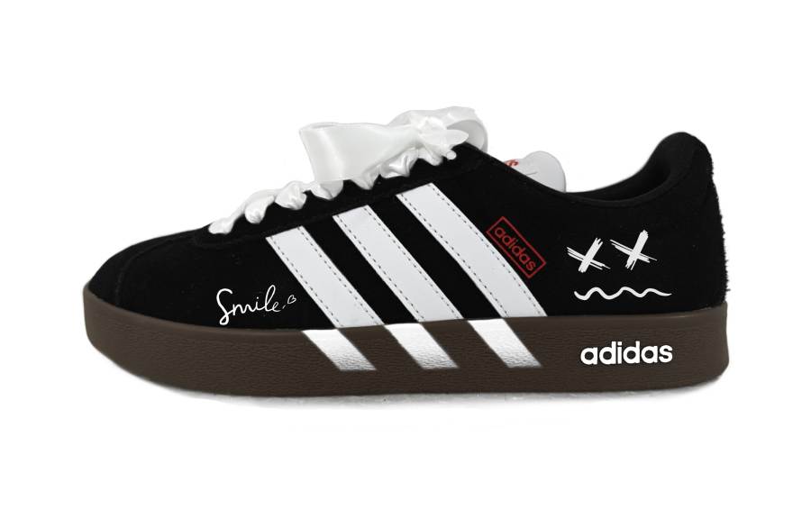 Adidas Neo VL Court 2.0 Synthetic Leather Cushioning, Wear Resistant Low top Skateboard Shoes Unisex Black