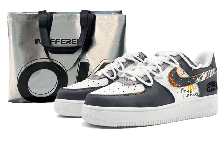 Nike Nike Air Force 1 07 Slip Resistant Abrasion Resistant Low top Skateboard Shoes Men's Blue Gray